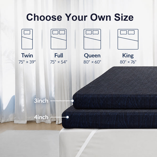 FOLVUTY FirmLux 3 Inch Twin Extra Firm Mattress Topper