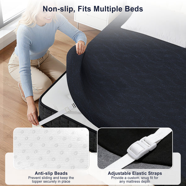 FOLVUTY FirmLux 3 Inch Queen Extra Firm Mattress Topper