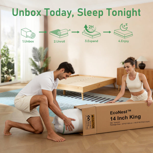 FOLVUTY EcoNest 14 Inch King Hybrid Mattress - image 4