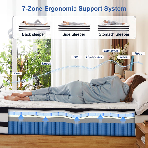 FOLVUTY DreamPlus 14 Inch King Cooling Hybrid Mattress - image 5