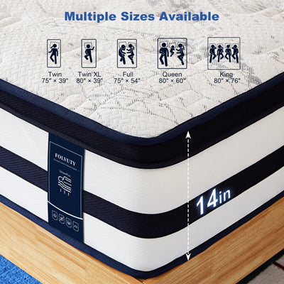 FOLVUTY DreamPlus 14 Inch King Cooling Hybrid Mattress - image 6